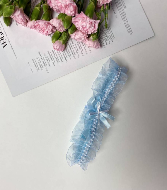 221 Podwiązka szyfonowa De Lafense - jasny niebieski