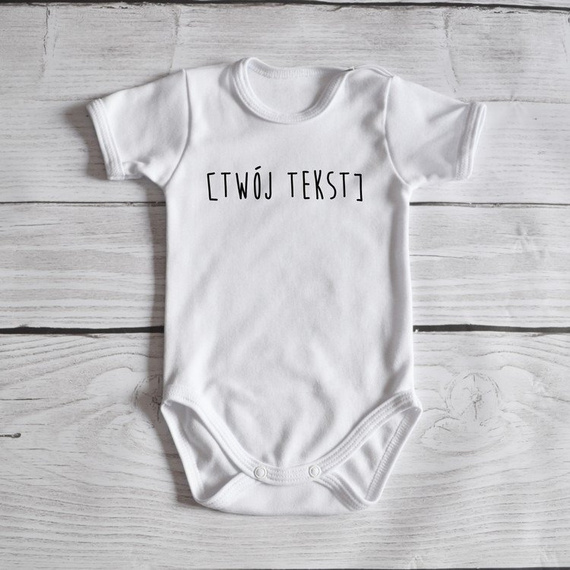 Body krótki rękaw "Dowolny tekst" Moocha białe