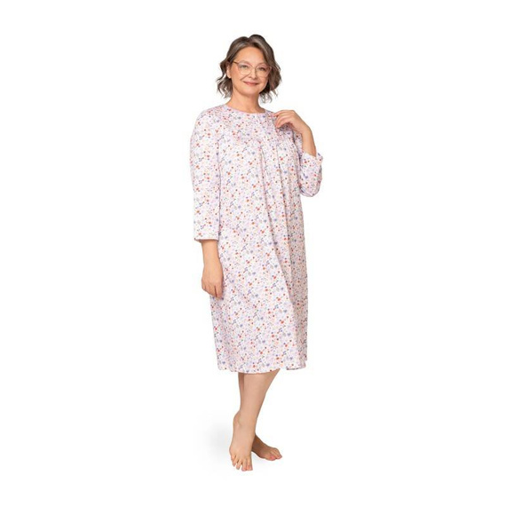 204 Bogna II rozpinana koszula nocna Martel - biały-fioletowy 25