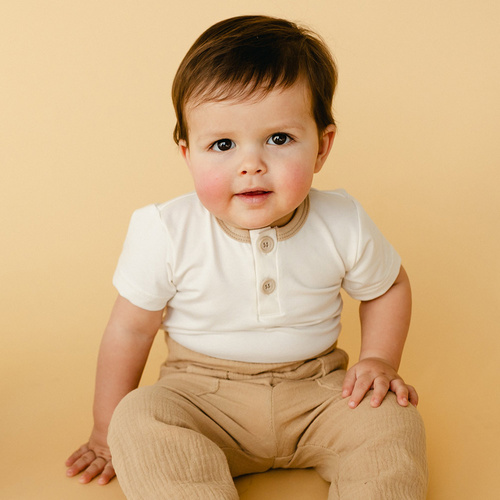 Elephant Body polo z krótkim rękawem Eevi - ecru