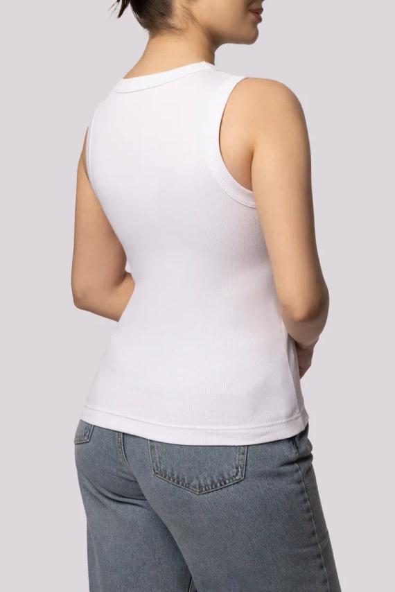 Tank top ribben Koszulka damska bez rękawków Mona biały 