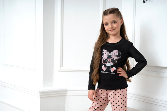 Bonilla Piżama dziewczęca Italian Fashion - czarny/druk 