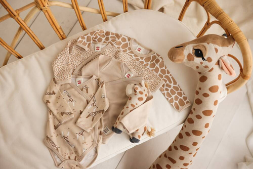 03244D "Giraffe" Body dzidziuś z długim rękawem Makoma żyrafy