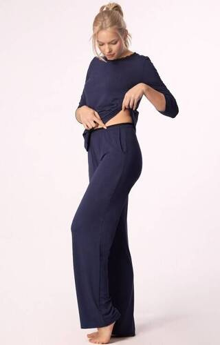Margot Mix&Match Spodnie piżamowe Nipplex - granatowy