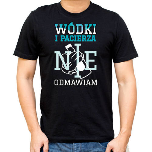 "Wódki i pacierza nie odmawiam" koszulka męska Moocha czarny