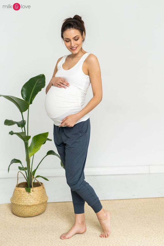 Spodnie ciążowe joggersy Milk&Love grafitowy