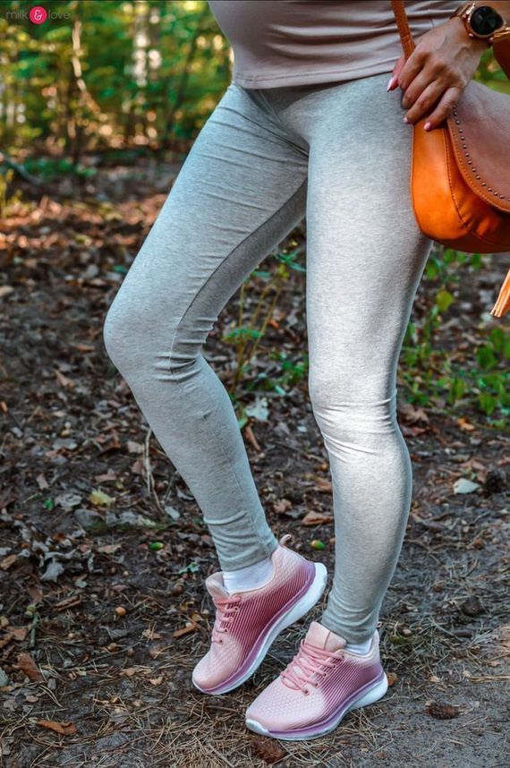 Długie legginsy z niskim pasem Milk&Love jasny szary melanż