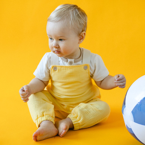 Elephant Ogrodniczki niemowlęce Eevi - żółte