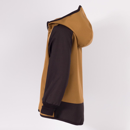 229020 Nicol Kurtka softshell chłopięca polar kaptur odblask- oliwkowa