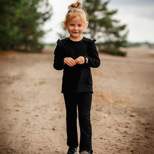 Simply Comfy Legginsy dziecięce dzwony Eevi czarne– 100% bawełna, wygodne i stylowe