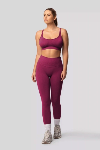 Legginsy push-up Spaio PRO modelujące kryjące wysoki stan red wine