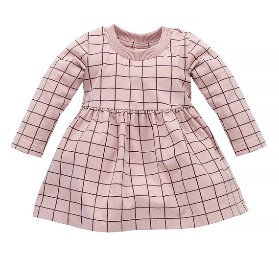 Romantic Sukienka z długim rękawem Pinokio -róż druk