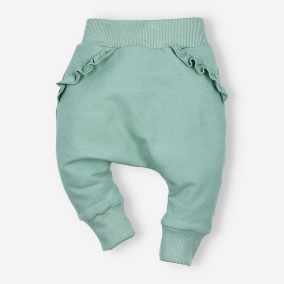 ABN-4518/ZIE Spodnie dresowe z bawełny organicznej Nini zielony