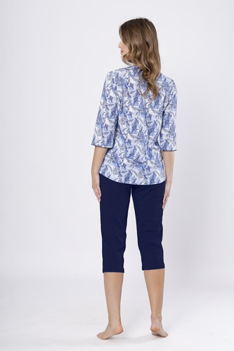 Piżama damska Ewlin 1661 Leveza  jeans– bawełna, rękaw 3/4