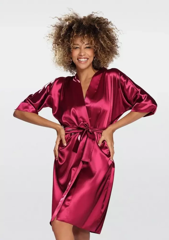 100 Podomka Szlafrok Damski Dkaren - bordo