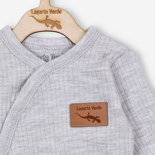 KAR-0003 Body kopertowe z dzianiny prążkowej Lagarto Verde - szary