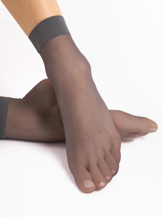 Skarpetki Fiore C 1100 Maja 15 den gładkie lycra 2 pary- steel