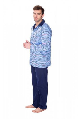 86022 Henric piżama męska James Bradley granatowy-druk