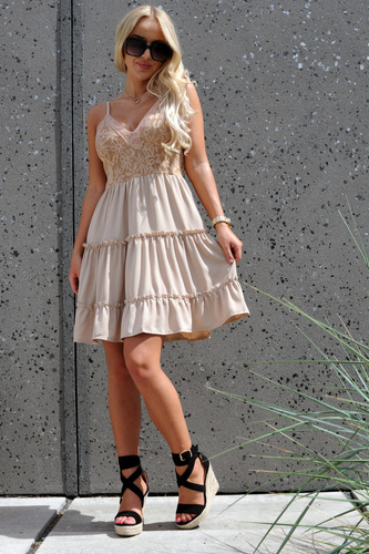 Satrian Beige D53 Sukienka damska Merribel