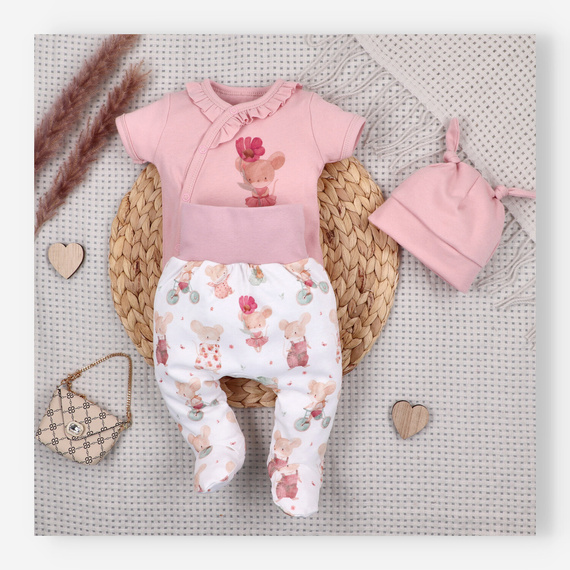 ABN-5698 Nini Półśpiochy Niemowlęce Małe Myszki 100% Bawełna Organiczna – PL