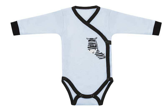 Komplet Body długi rękaw + Półśpioch "Zebra" Terjan - niebieski