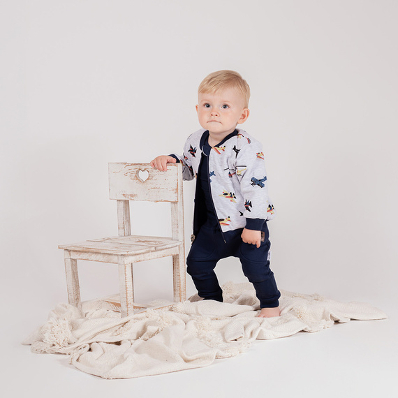 219273 Willy spodnie dresowe Nicol – granatowe bawełniane z kieszeniami