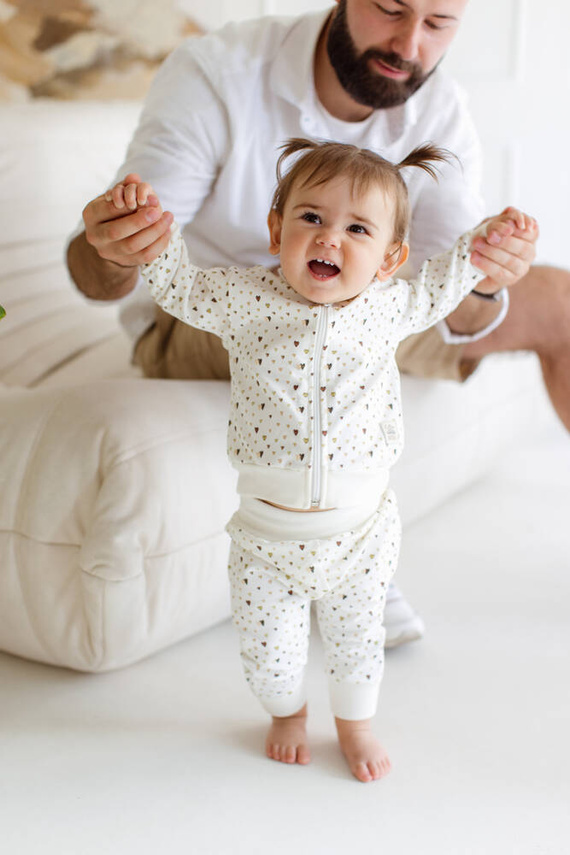 11250B "Hearts Brown" Dres niemowlęcy Makoma