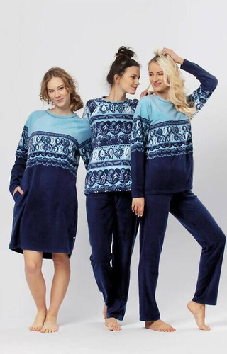 LHS 893 B24 Piżama Damska/ Key - niebieski