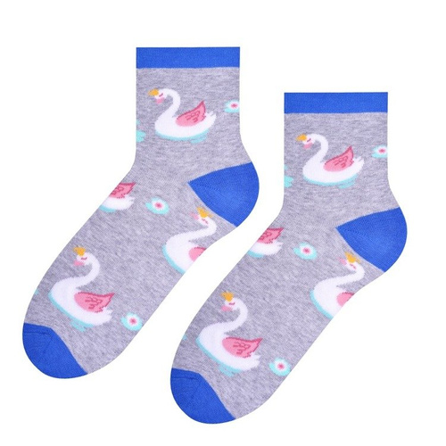 099 Skarpety damskie "Mama i córka" Steven 553 m.j.szary