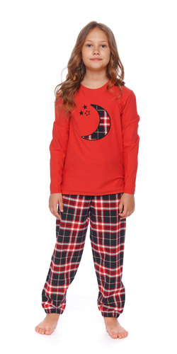4493 "Black Red Moon Viscose" Piżama dziecięca Unisex Doctor Nap - red