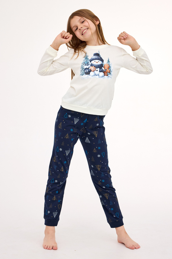 977/189 978/189 Snowy Day Cornette piżama dziewczęca bawełna, długi rękaw | Ciepła i wygodna