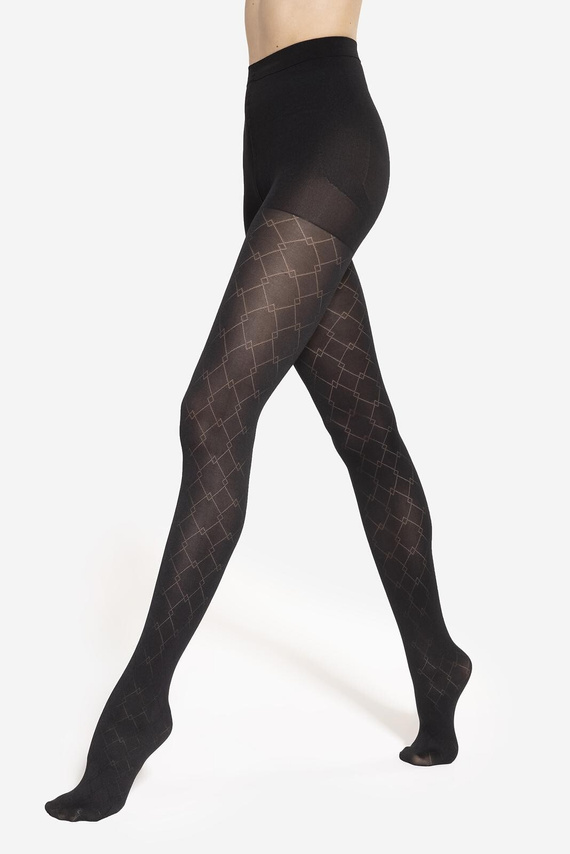 Modeline 07 Rajstopy Gatta – 40 den, push-up, geometryczny wzór