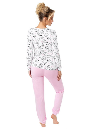 Piżama damska Donna Sheep Long  różowy– bawełna, długi rękaw, pakowana w foliowy worek