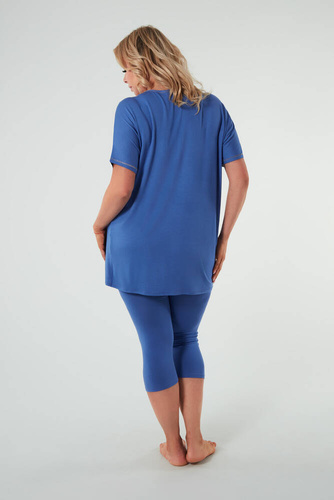 Natura Piżama Damska krótki rękaw, 3/4 spodnie Italian Fashion - niebieski 
