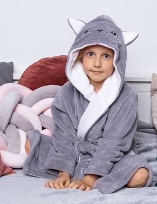 Kitten szlafrok dziecięcy Kids Envie grey