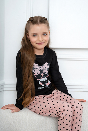 Bonilla Piżama dziewczęca Italian Fashion - czarny/druk