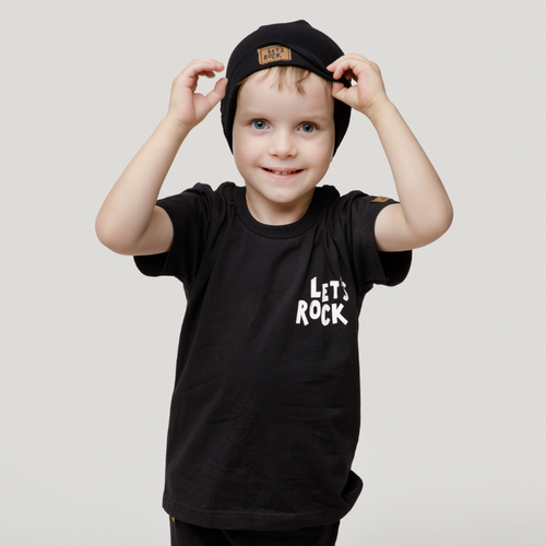 Lets Rock T-shirt z nadrukiem Pinokio - czarny