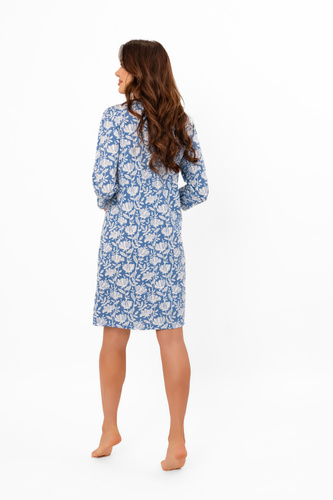Koszula nocna damska Bisali – bawełna, ¾ rękaw, kwiatowy wzór Italian Fashion