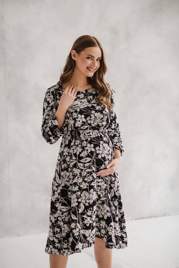 Lovely Dress sukienka ciążowa i do karmienia Milk&Love czarna w print
