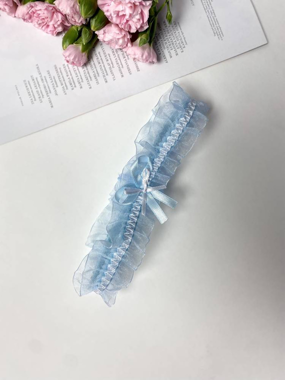 221 Podwiązka szyfonowa De Lafense - jasny niebieski