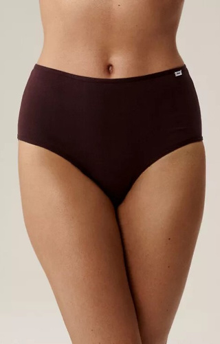 3CLP-011/Z25 Maxi Figi damskie Atlantic beżowy-wino-fioletowy  – bawełna, 3 szt.