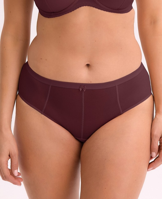 Figi damskie GFP 1058 Sonia Gaia – eleganckie, zabudowane, z delikatnej siateczki i prążkowanego materiału, komfortowe, z kokardką