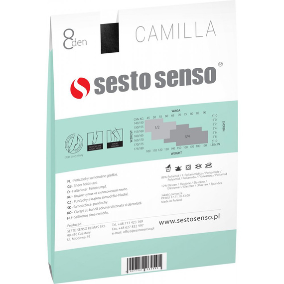 Camilla Pończochy samonośne 8 den Sesto Senso- naturale
