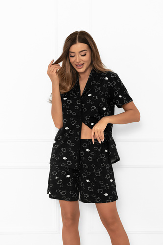 Piżama damska Bonnie – krótki rękaw, krótkie spodnie, bawełna MEGA SOFT Italian Fashion  