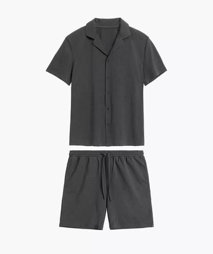 BNMP-003 Piżama męska krótki rękaw, Atlantic-szary