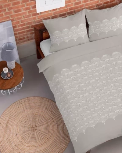 4951 A Pościel flanelowa rozeta ornamenty Detexpol beżowy