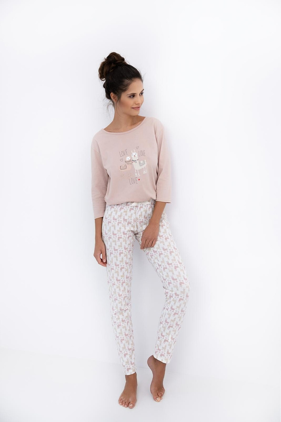 Milani Piżama damska Sensis – bawełna 100%, lama, rękaw 3/4