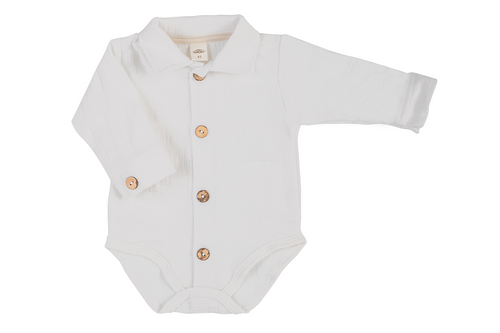 03235KM "Just Muslin Milk" Koszulobody długi rękaw muślinowe Makoma 