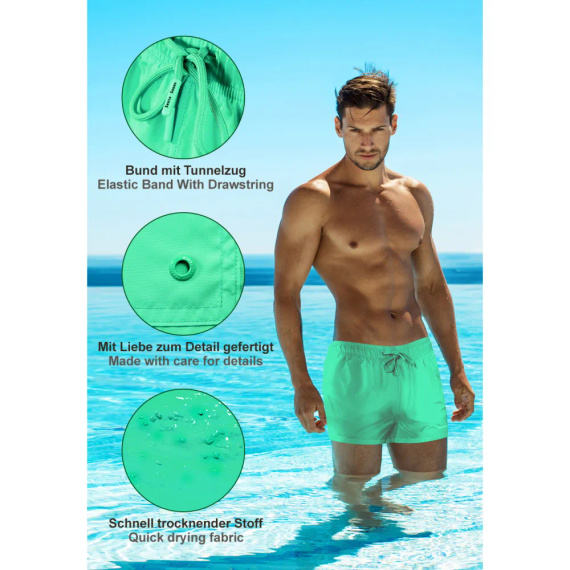 SZ2406 Szorty kąpielowe Sesto Senso miętowy