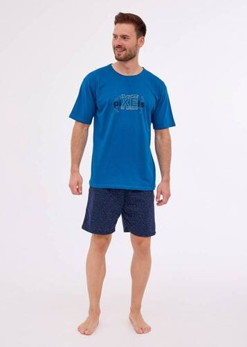 326/274 Pixels Piżama męska Cornette morski